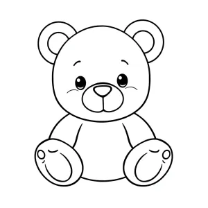 sevimli ayıcık boyama, child friendly, cute, no violence, clean lines
