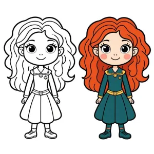 Cesur Prenses Merida Boyama Sayfası - Ücretsiz Yazdırılabilir Eğlence