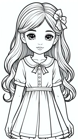 Prenses Kız Boyaması - Ücretsiz Yazdırılabilir Boyama Sayfaları